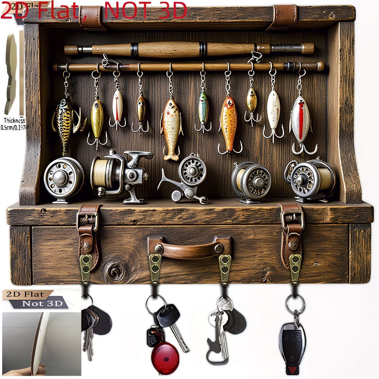 Vintage Fishing Lure Key Hange - Fishing Rod Combo 评论和价格